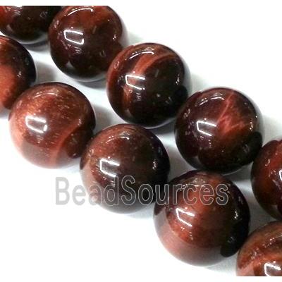 Red Tiger eye beads, A Grade, Round