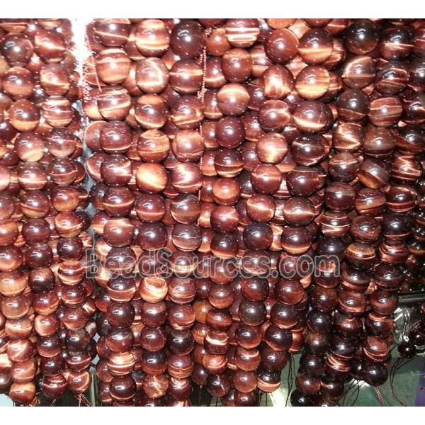 Red Tiger eye beads, A Grade, Round