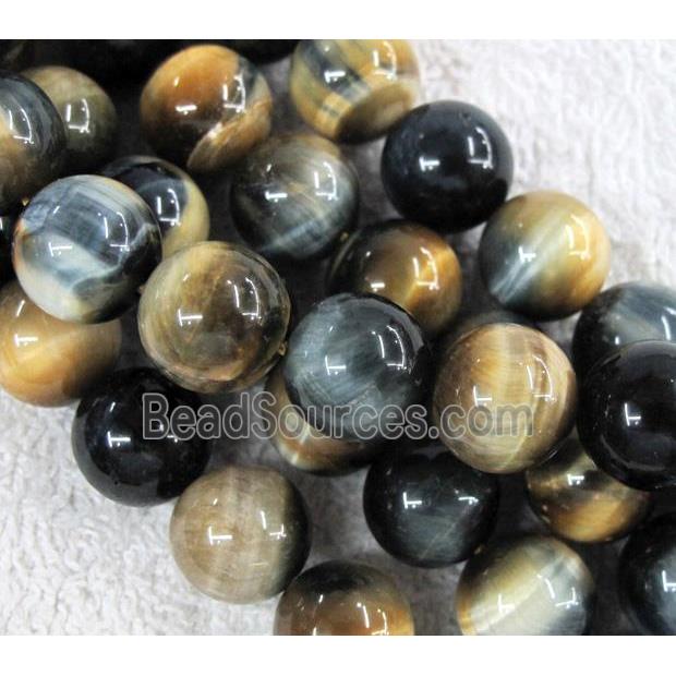 golden and blueTiger Eye stone beads, A Grade, round