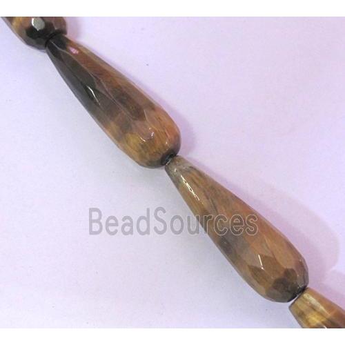 tiger eye bead, faceted teardrop