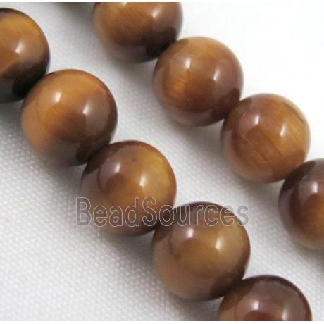 yellow tiger eye beads, round, AA-grade