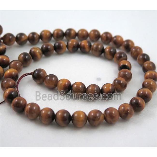 yellow tiger eye beads, round, AA-grade