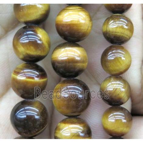 tiger eye stone beads, round, A grade