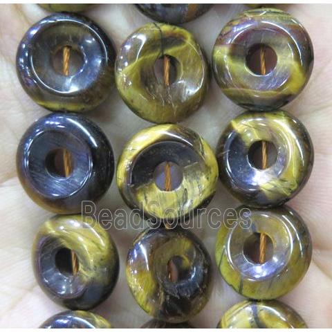 tiger eye stone bead, rondelle