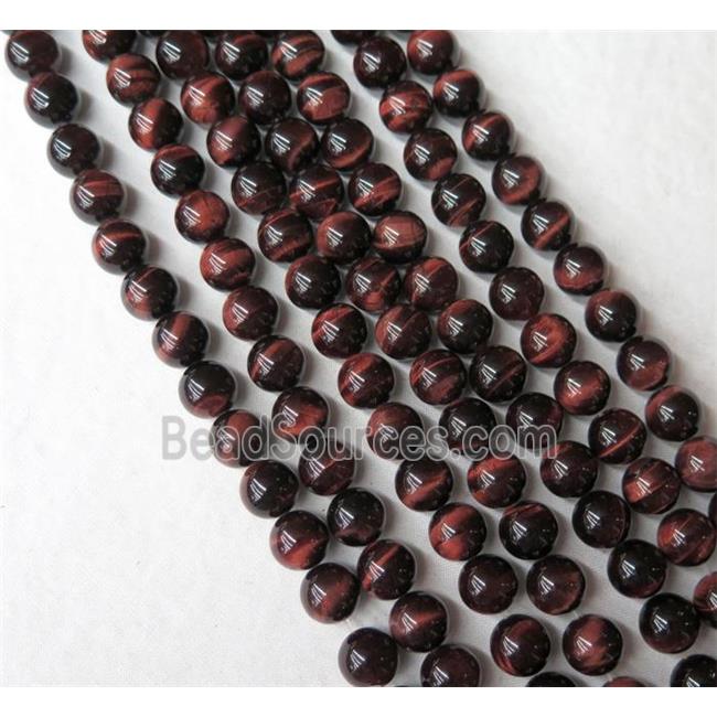 natural red Tiger eye stone beads, round, A grade