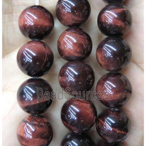 natural red Tiger eye stone beads, round, AB grade