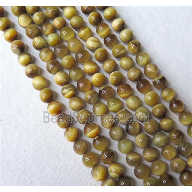 Natural Tiger Eye Stone Beads Golden Dye Smooth Round