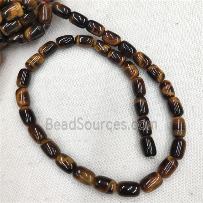 Tiger eye stone barrel beads, AB-grade