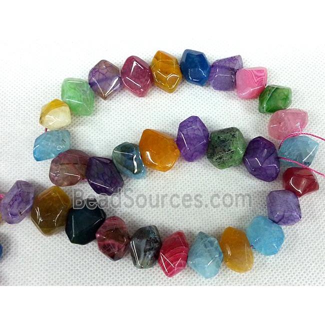 Agate stone beads, freeform, mixed color