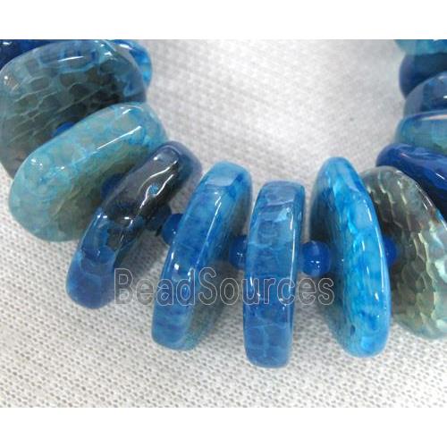 agate beads, heshi, blue