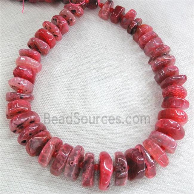 agate heshi beads for necklace, pink