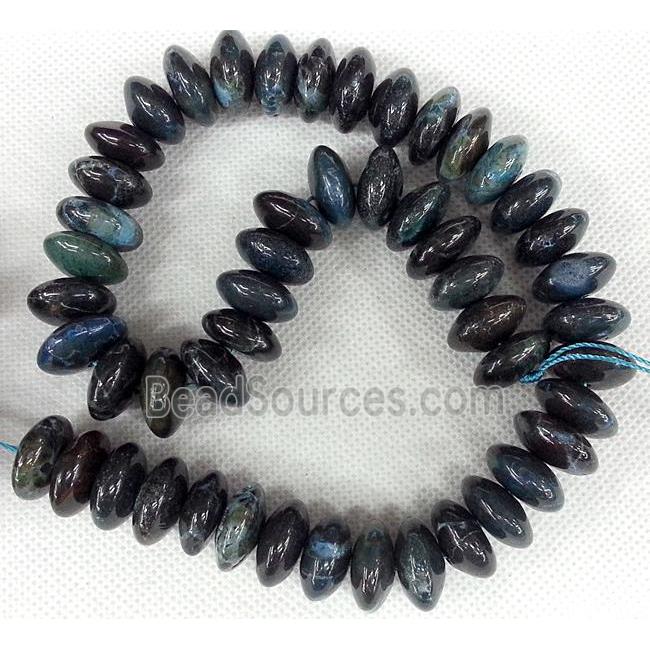 blue Agate beads, rondelle