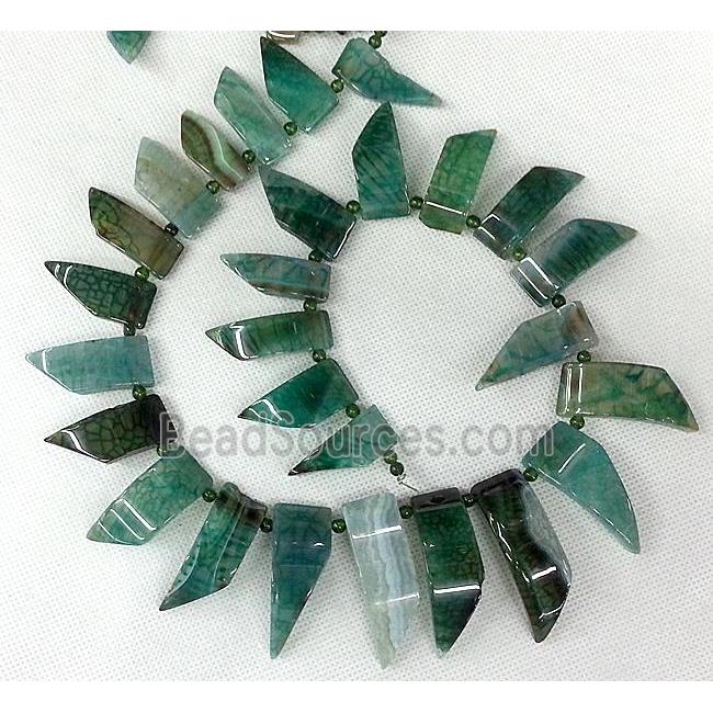 green Agate slice beads Necklace Chain