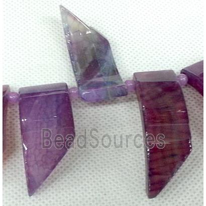 Agate slice beads Necklace Chain, purple