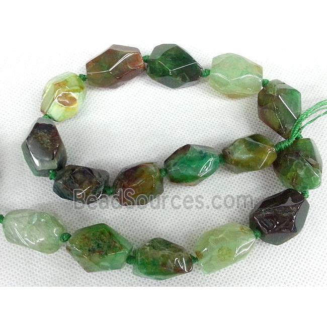 green Agate stone beads, freeform