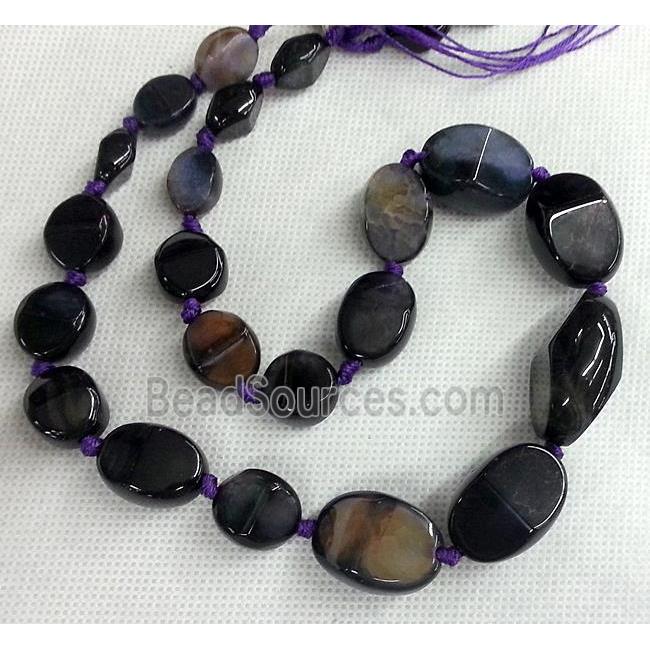 Agate stone beads for necklace, freeform