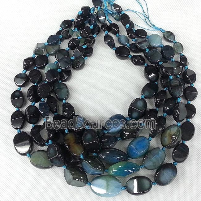 green Agate beads Necklace Chain, freeform