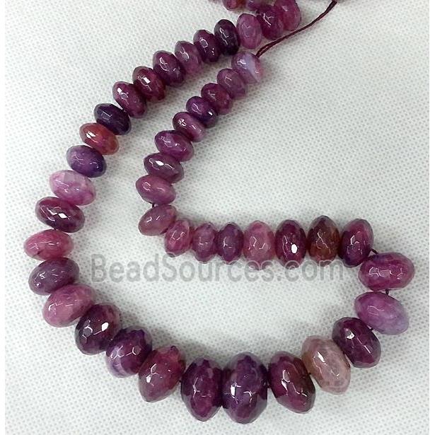 hotpink Agate rondelle beads Necklace Chain