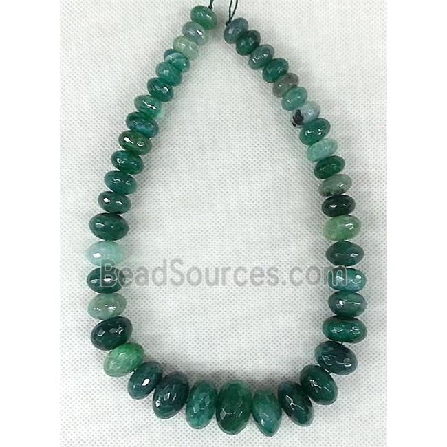 green Agate rondelle beads Necklace Chain