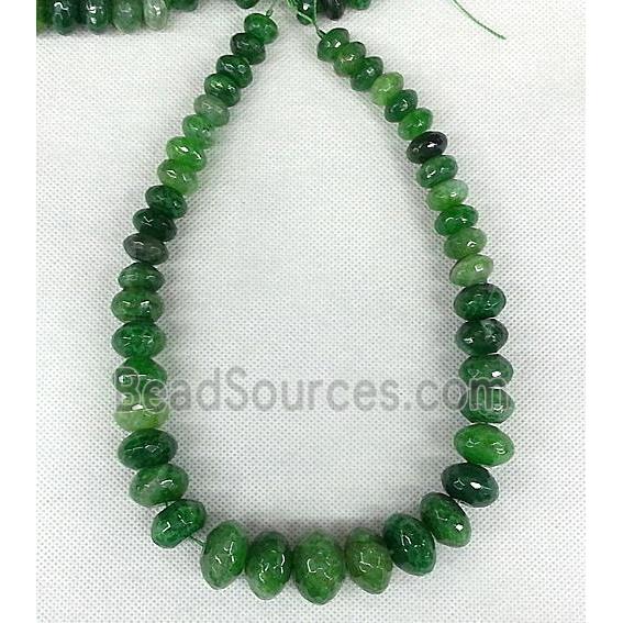 Agate rondelle beads Necklace Chain, green