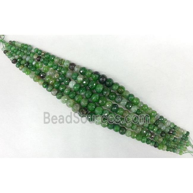 Agate rondelle beads Necklace Chain, green