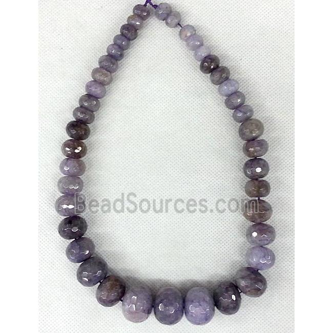 purple Agate rondelle beads Necklace Chain