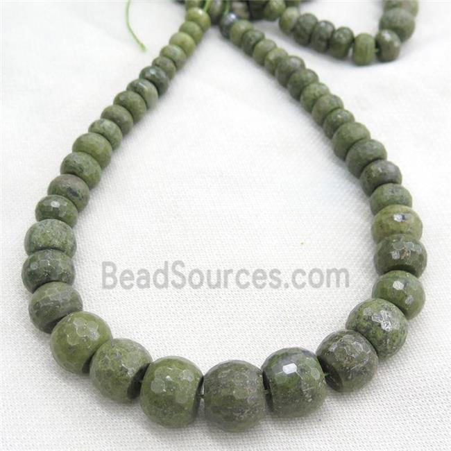 green Agate rondelle beads Necklace Chain