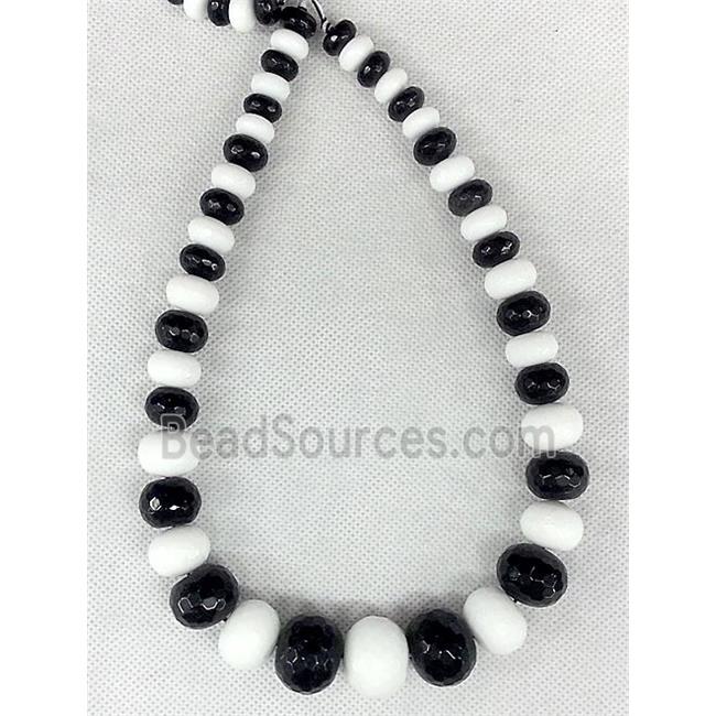 Agate stone beads for necklace, faceted abacus