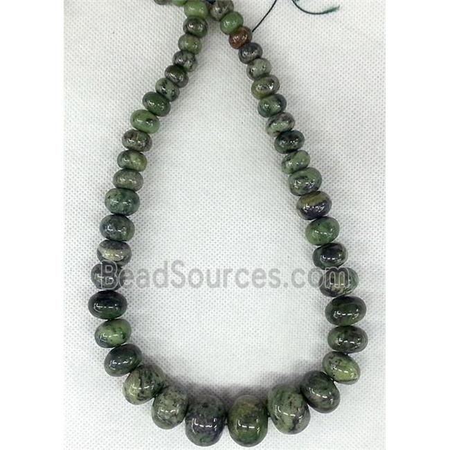 green Agate rondelle beads Necklace Chain