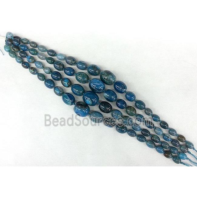 blue Agate barrel beads Necklace Chain