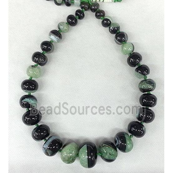 green Druzy Agate rondelle beads necklace chain