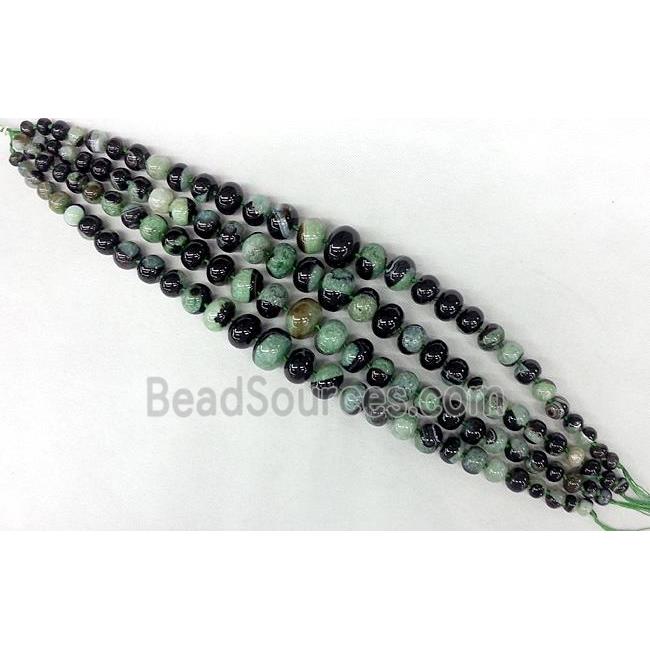 green Druzy Agate rondelle beads necklace chain