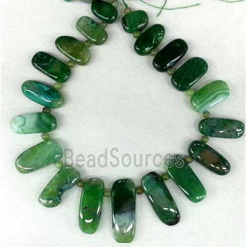 green Agate stick beads Necklace Chain