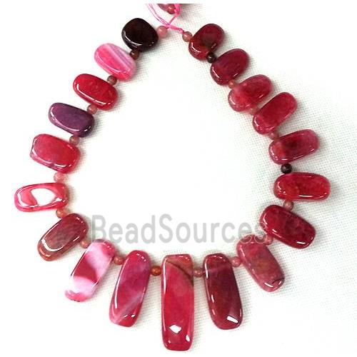 red Agate stick beads Necklace Chain