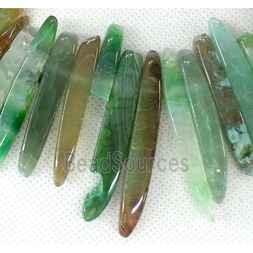 green Agate stick beads Necklace Chain