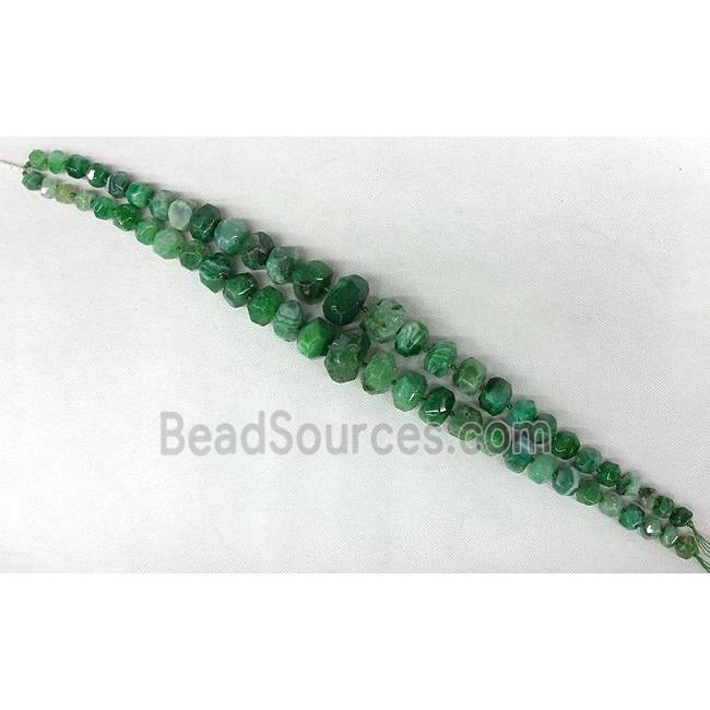 green Agate Necklace Chain, rondelle