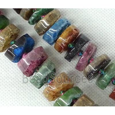 Agate heishi beads, multi color