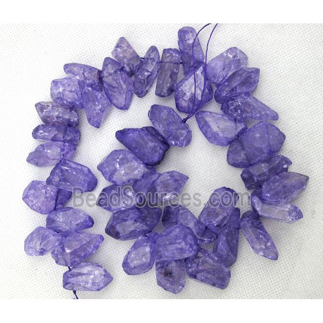 purple Crystal Quartz chip beads, dye