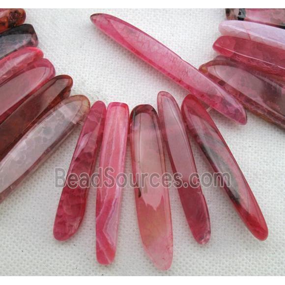 Natural agate bead, freeform, pink