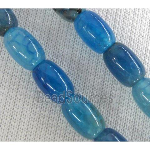 blue Agate stone beads, barrel