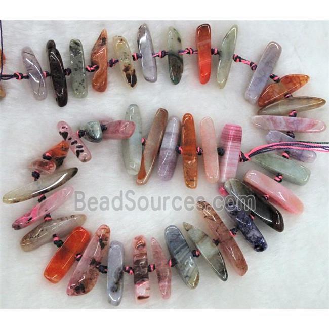 agate stone bead, freeform, colorful