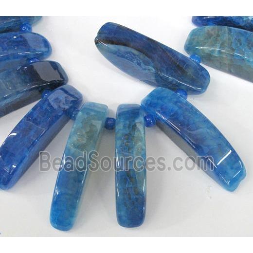 blue agate stick beads