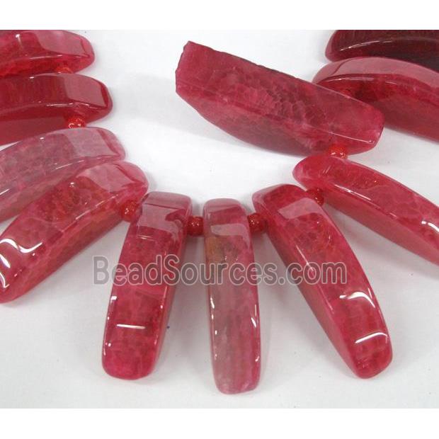 red agate stick beads