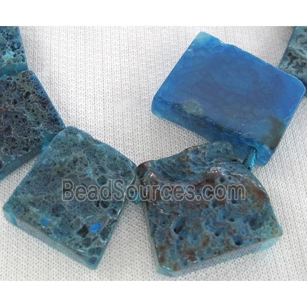 blue Rock Agate stone beads, trapeziform