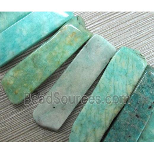 amazonite stick beads collar, green, top drilled