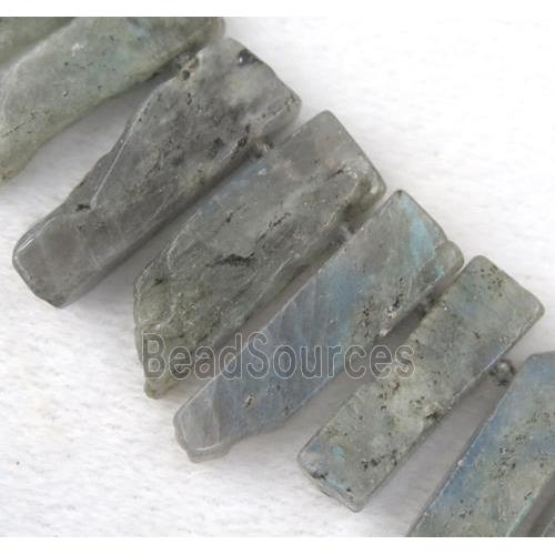 labradorite collar bead, stick, top drilled