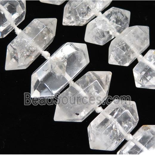 Clear Quartz bullet Beads, point