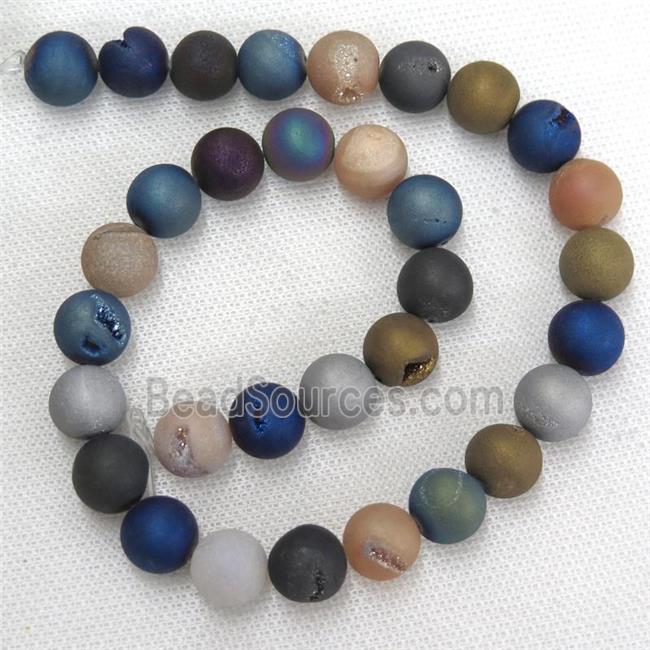 round Druzy Agate Beads, mix color