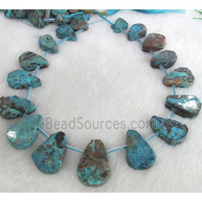 blue Ocean Jasper collar beads, teardrop, top drilled