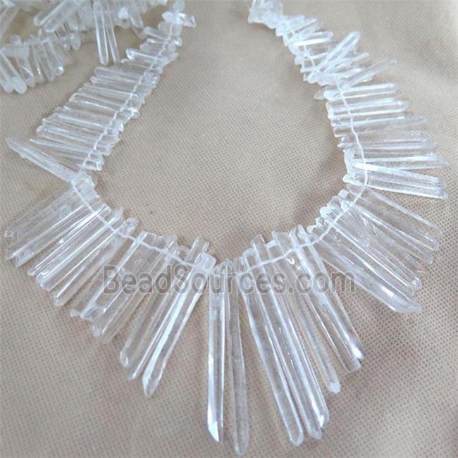 clear quartz bead stick for necklace